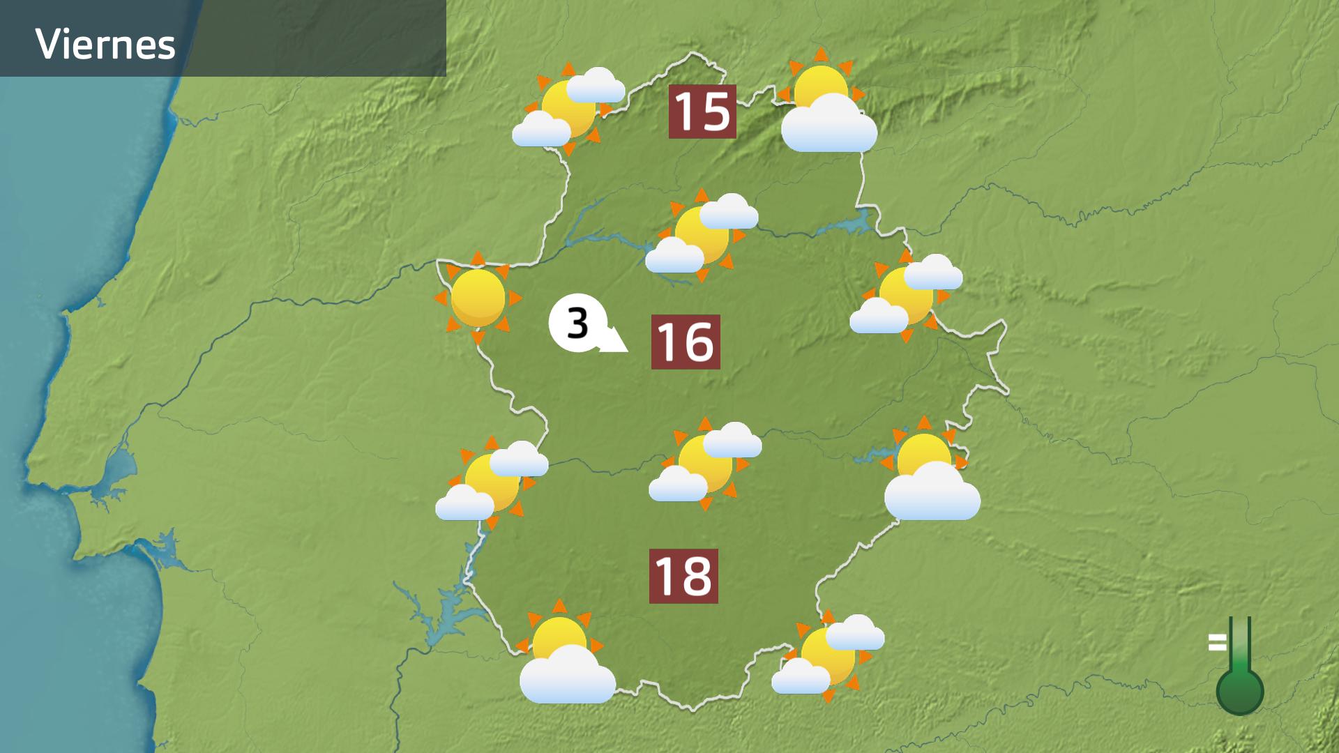 Mapa de previsión para hoy viernes 16 de febrero