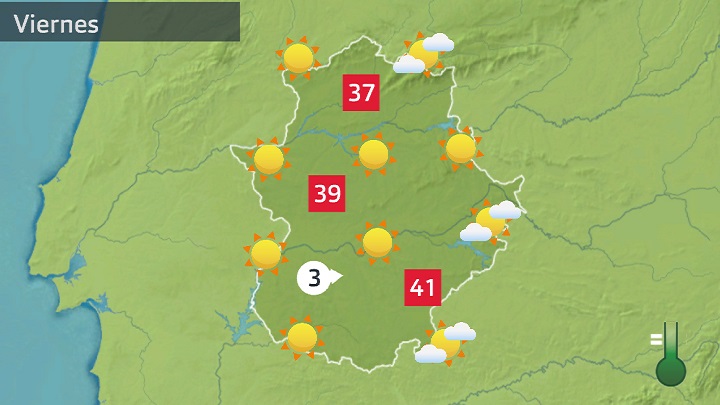 Mapa de previsión para hoy viernes 22 de julio
