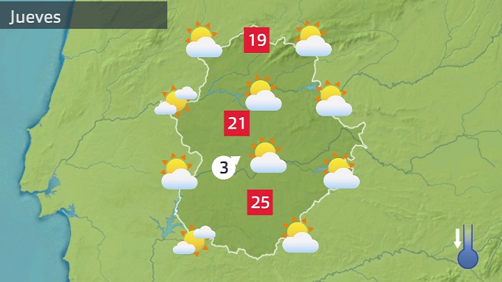 Mapa de previsión para hoy jueves 23 de marzo