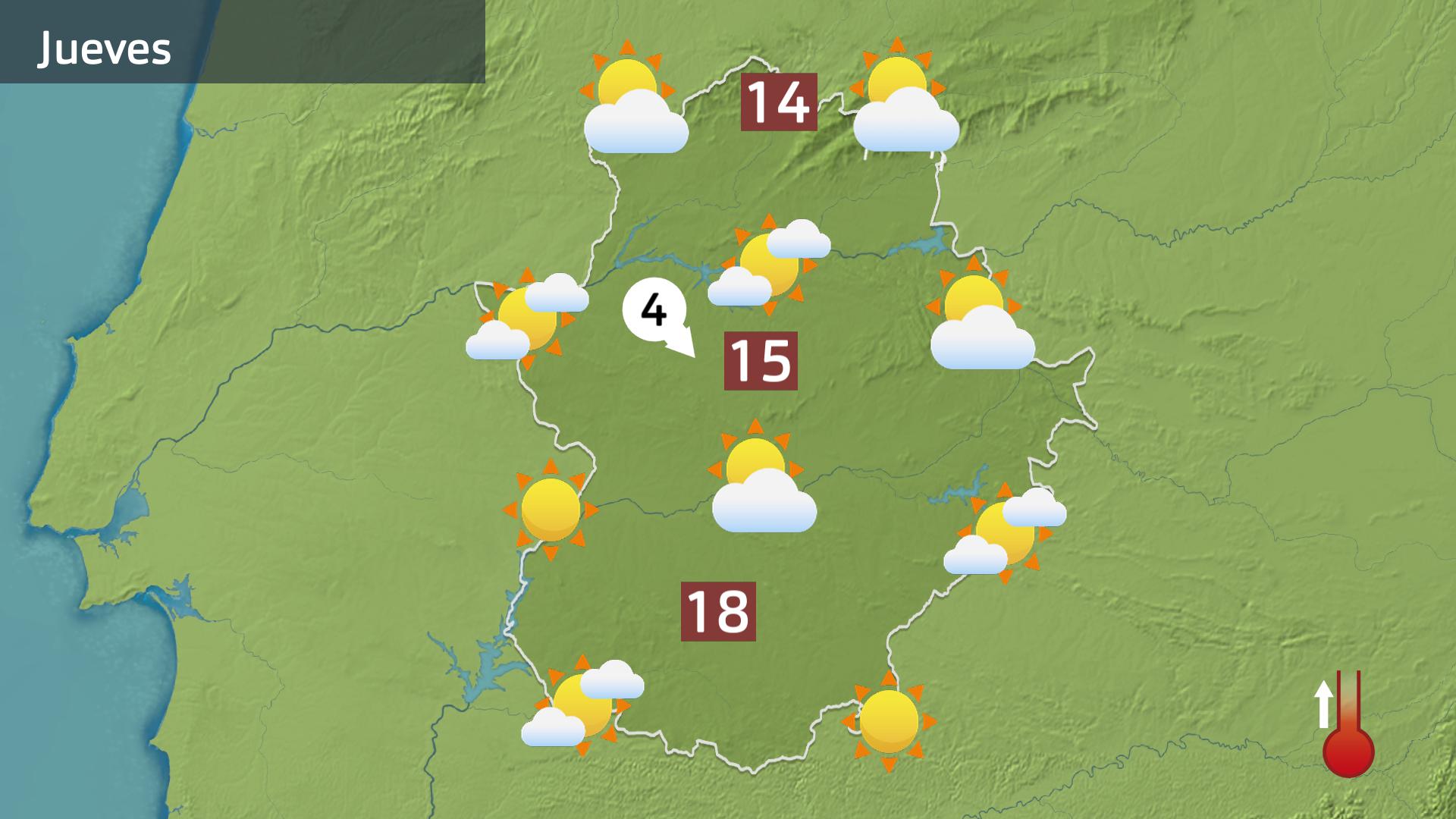 Mapa de previsión para hoy jueves 29 de febrero