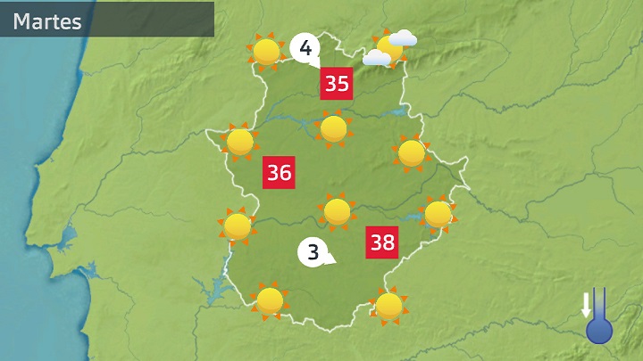 Mapa de previsión para hoy martes 26 de julio
