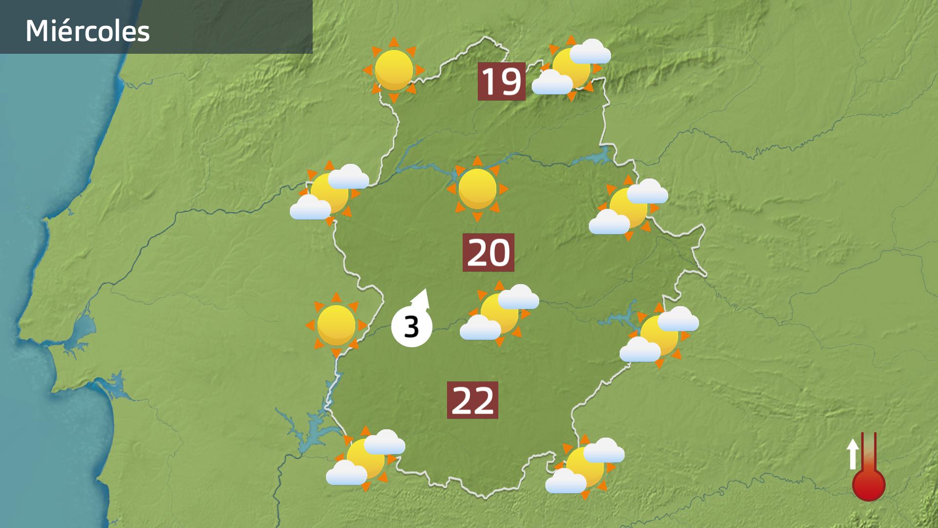 Mapa de previsión para hoy miércoles 13 de marzo