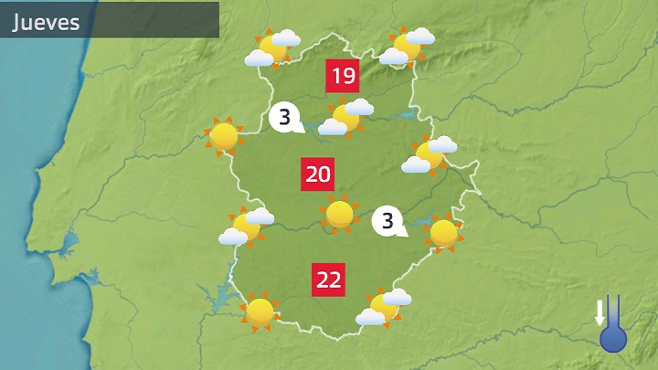 Mapa de previsión para hoy jueves 13 de abril