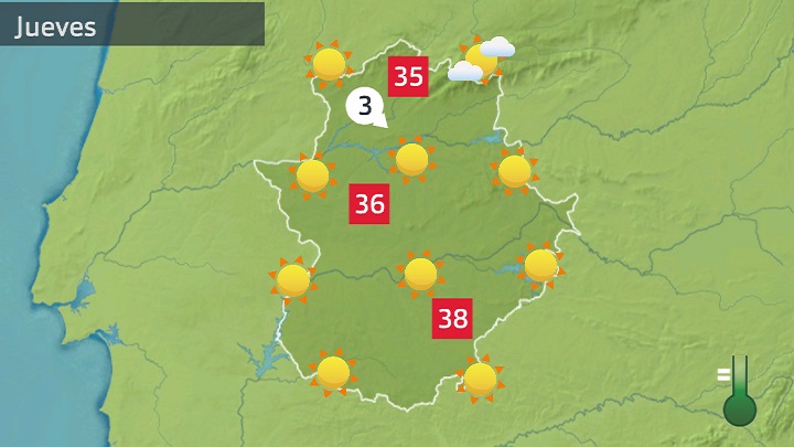 Mapa de previsión para hoy jueves 28 de julio