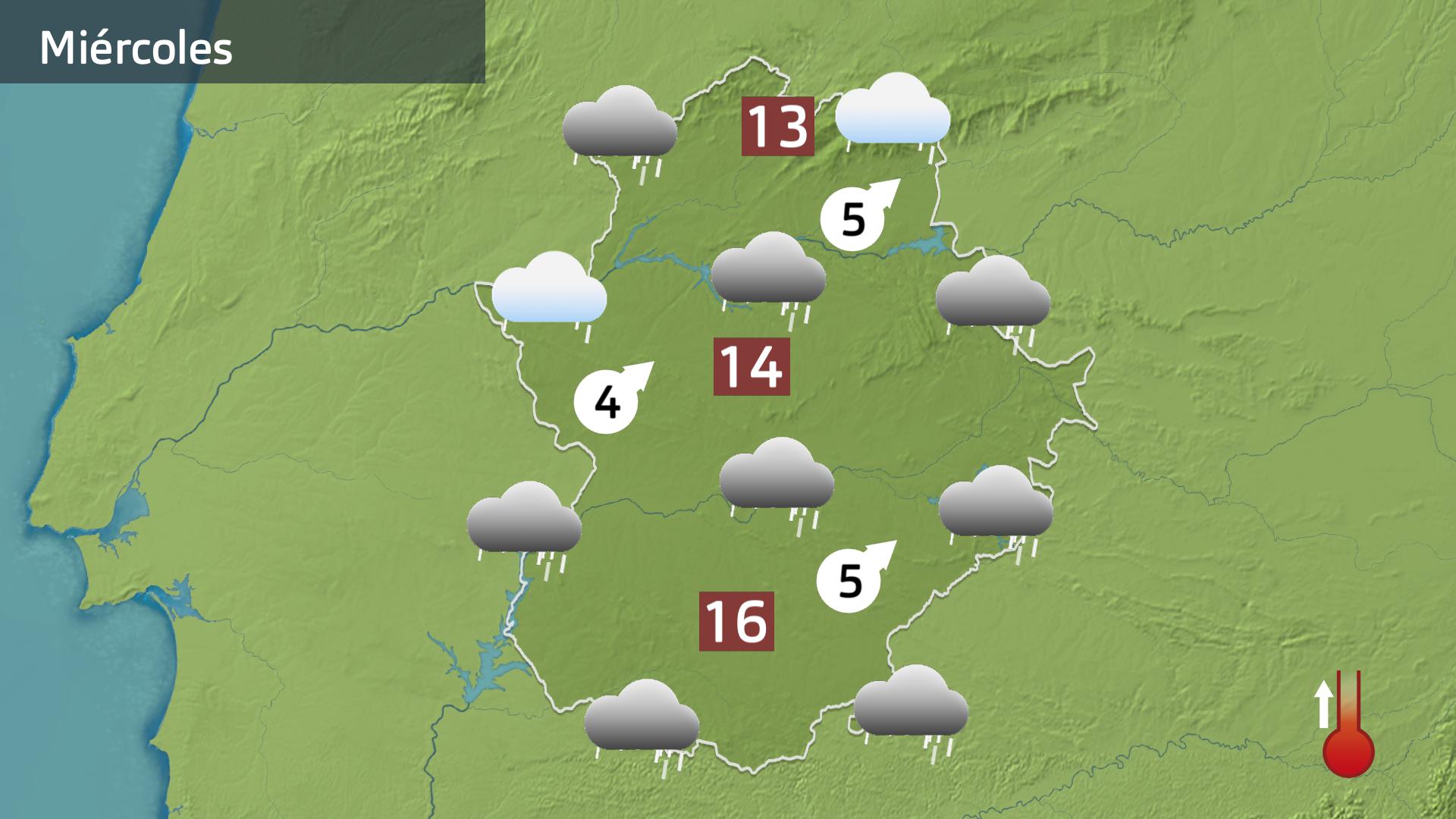 Mapa de previsión para hoy miércoles 27 de marzo