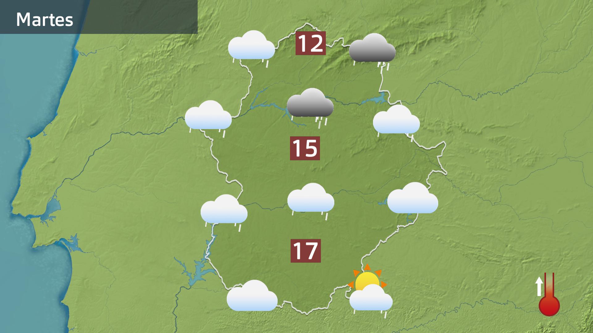 Mapa de previsión para hoy martes 2 de abril