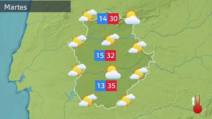 Mapa de previsión para mañana martes 2 de mayo