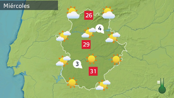 Mapa de previsión para hoy miércoles 10 de mayo