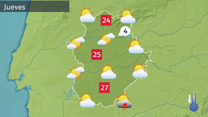 Mapa de previsión para hoy jueves 18 de mayo