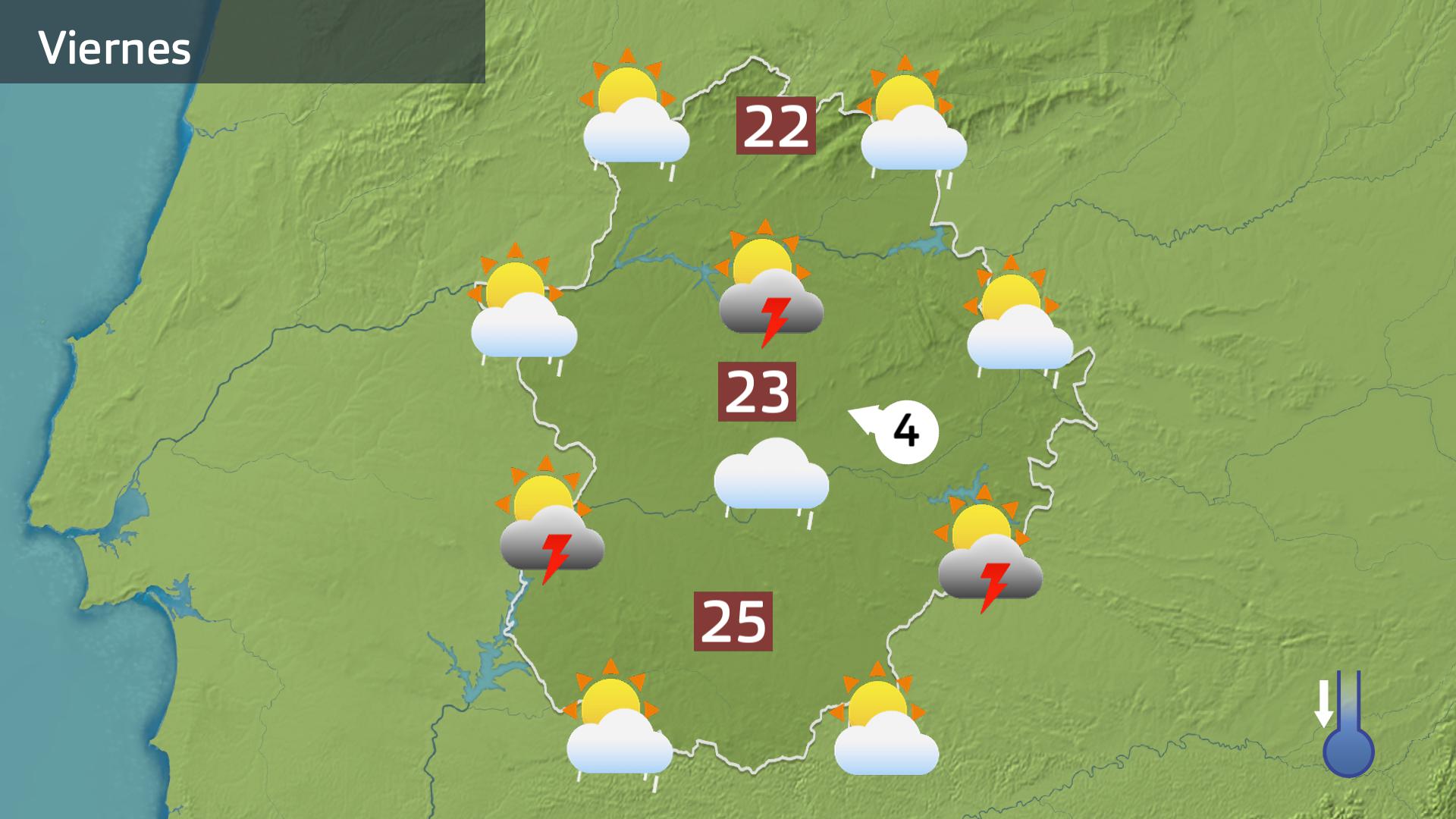 Mapa de previsión para hoy viernes 19 de abril