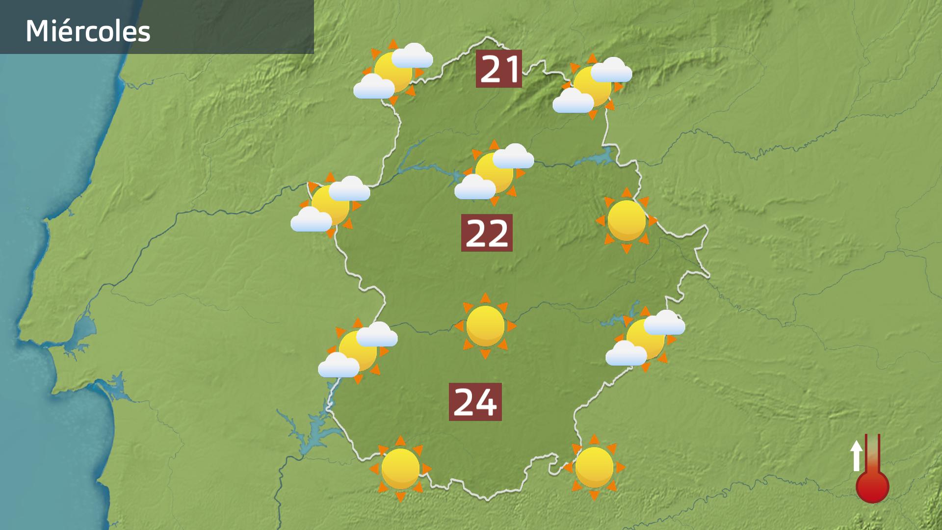 Mapa de previsión para hoy miércoles 24 de abril