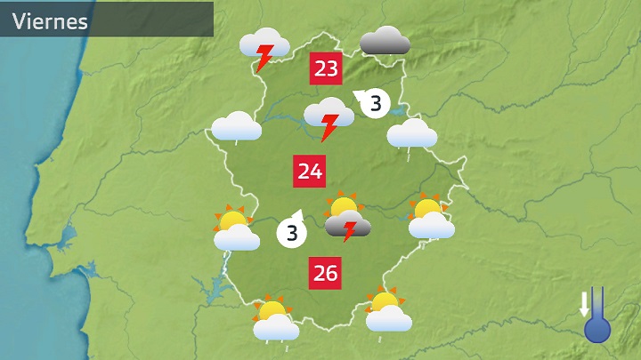 Mapa de previsión para hoy viernes 26 de mayo