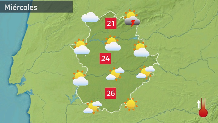 Mapa de previsión para hoy miércoles 31 de mayo