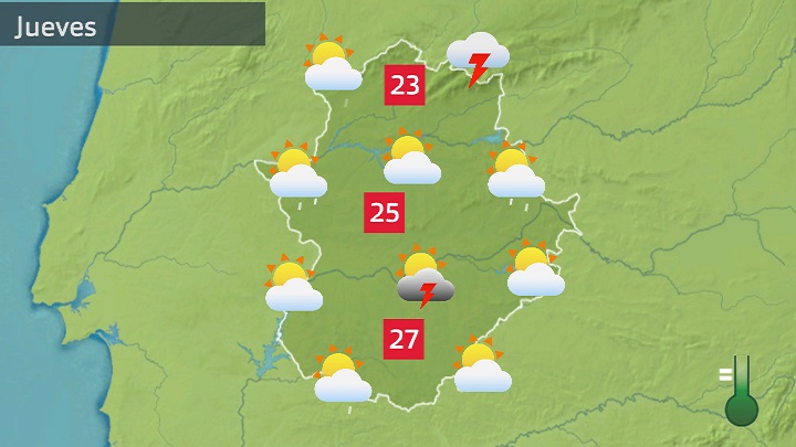 Mapa de previsión para hoy jueves 1 de junio