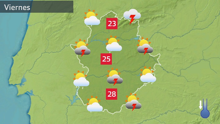 Mapa de previsión para hoy viernes 2 de junio