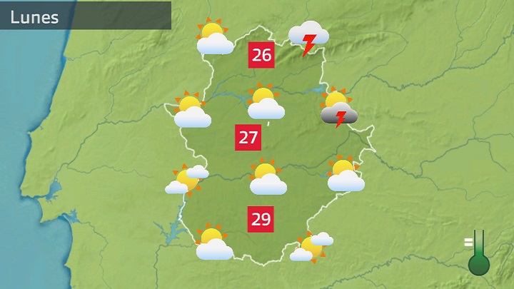 Mapa de previsión para hoy lunes 5 de junio