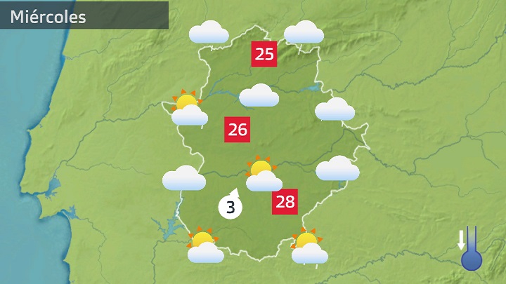 Mapa de previsión para miércoles 7 de junio