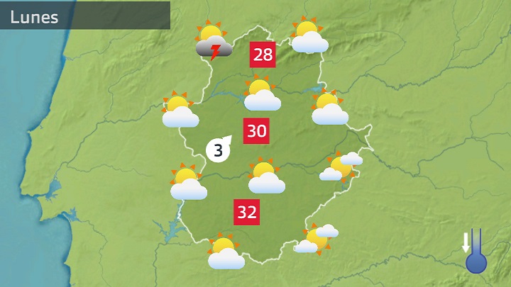 Mapa de previsión para hoy lunes 19 de junio