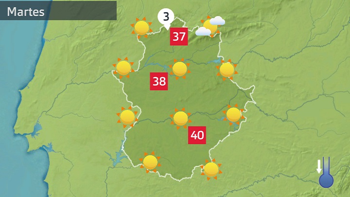 Mapa de previsión para hoy martes 27 de junio