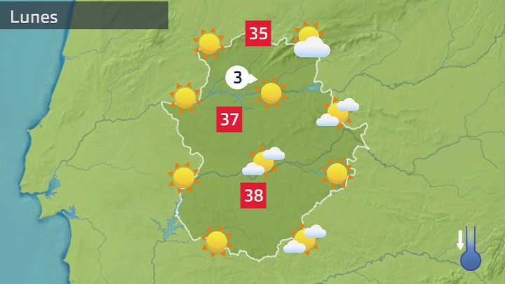 Mapa de previsión para hoy lunes 3 de julio