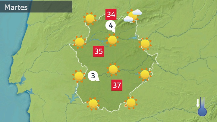 Mapa de previsión para hoy martes 4 de julio