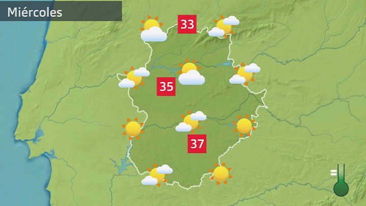 Mapa de previsión para hoy miércoles 5 de julio