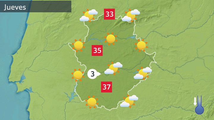 Mapa de previsión para hoy jueves 6 de julio