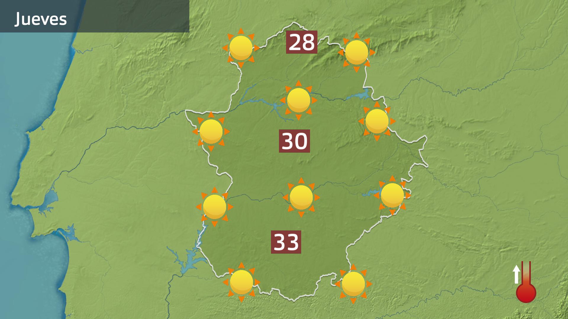 Mapa de previsión para hoy jueves 13 de junio