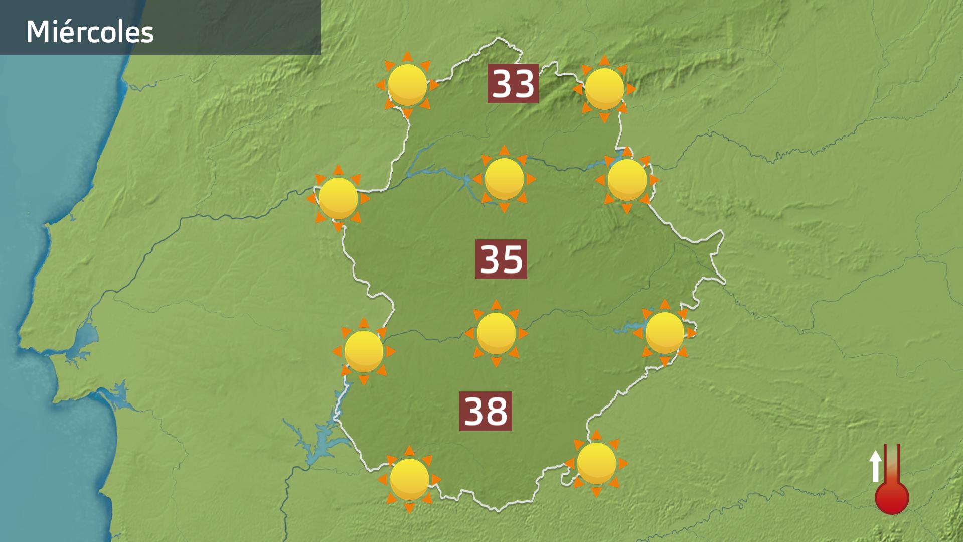 Mapa de previsión para hoy miércoles 3 de julio