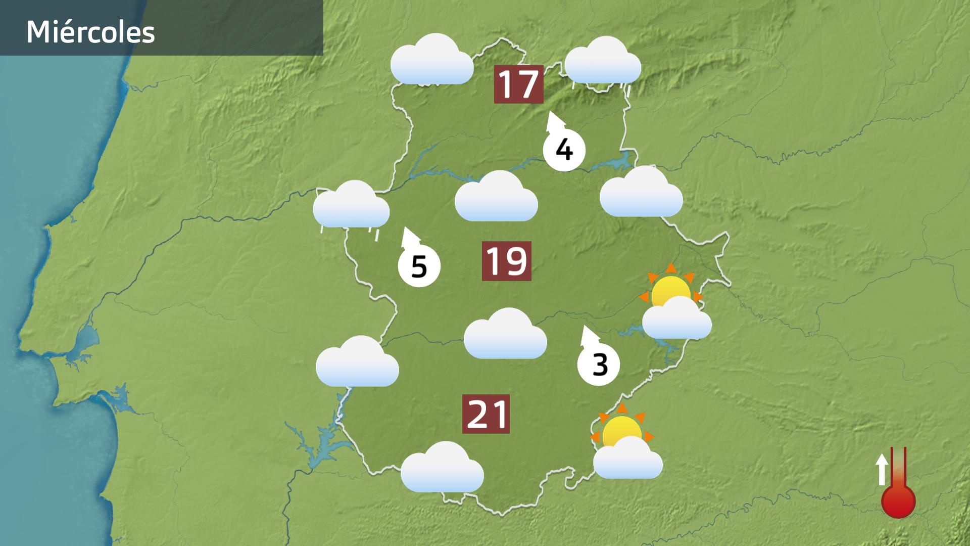 Mapa de previsión para hoy miércoles 19 de marzo