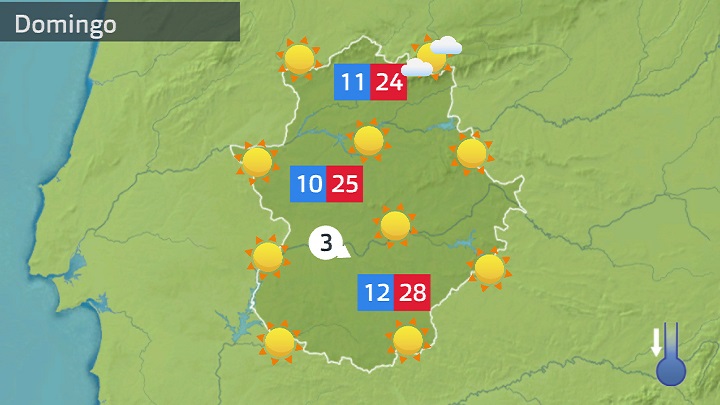 Mapa de previsión para el domingo 26 de junio