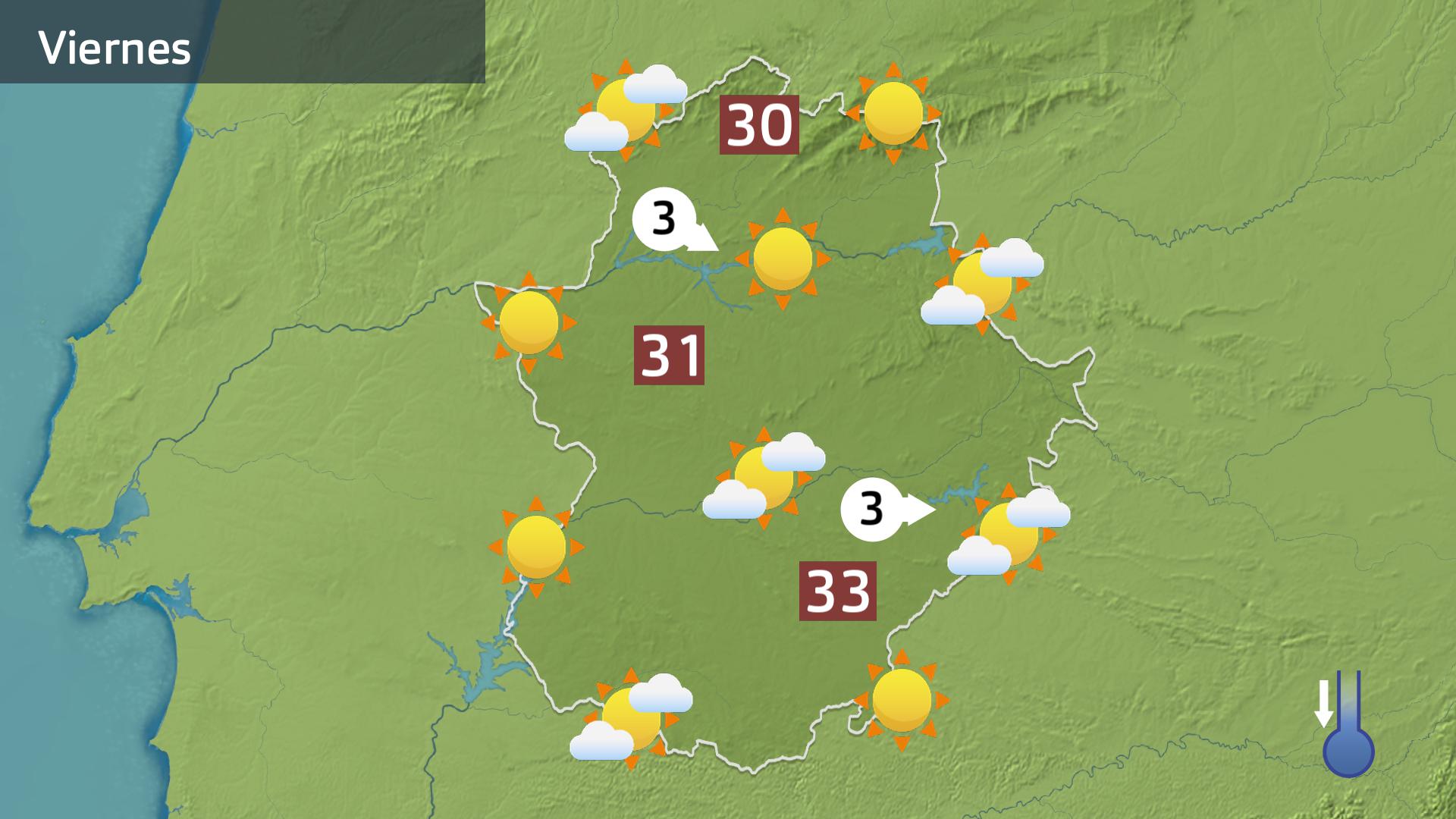 Mapa de previsión para hoy viernes 21 de julio