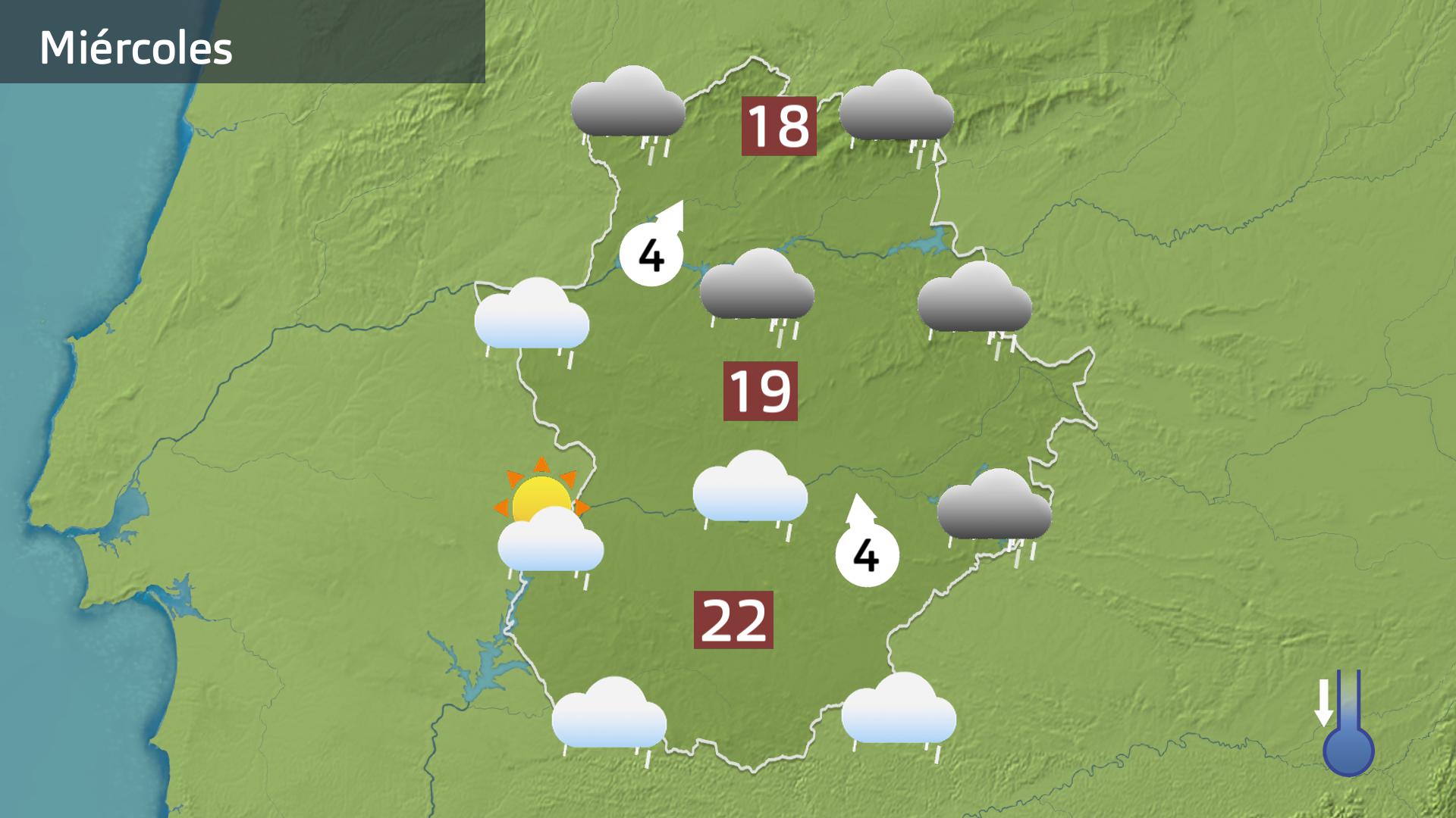 Mapa de previsión para hoy miércoles 2 de abril