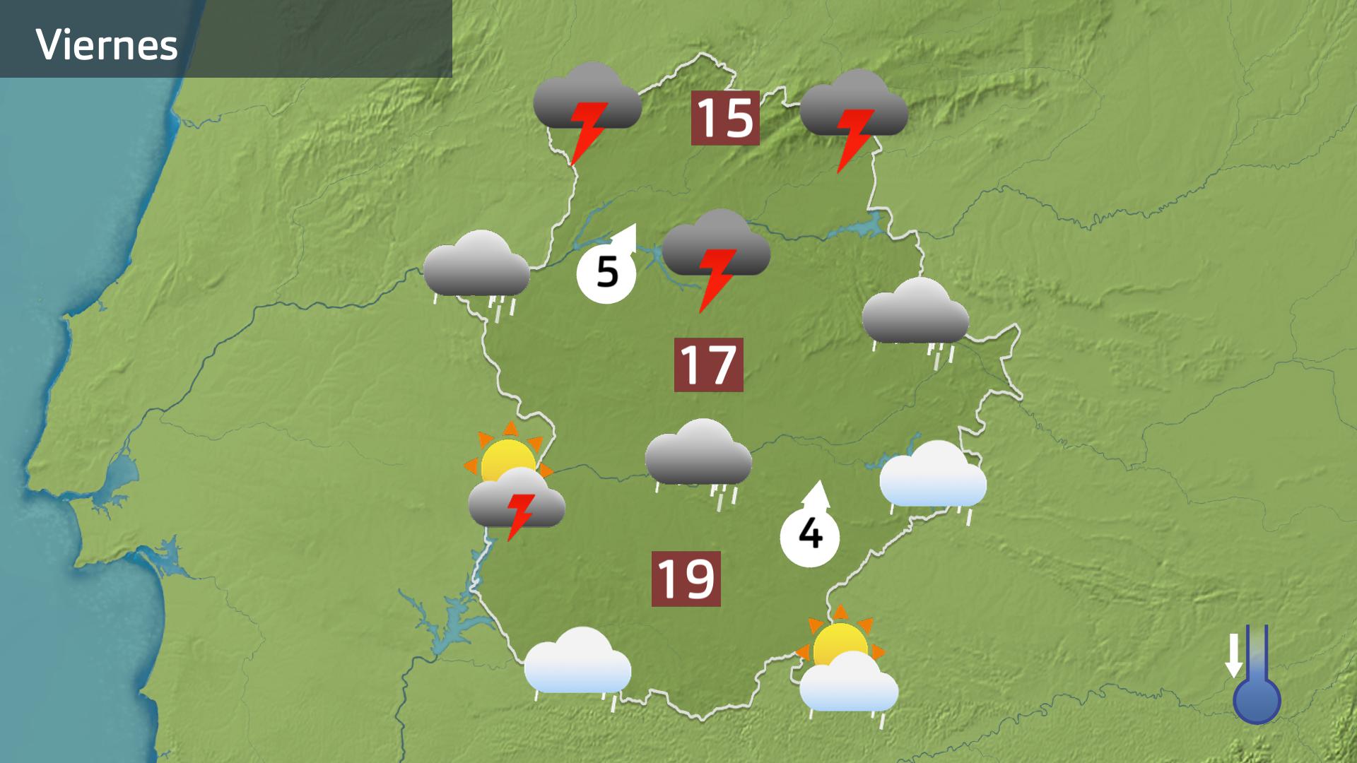 Mapa de previsión para hoy viernes 4 de abril