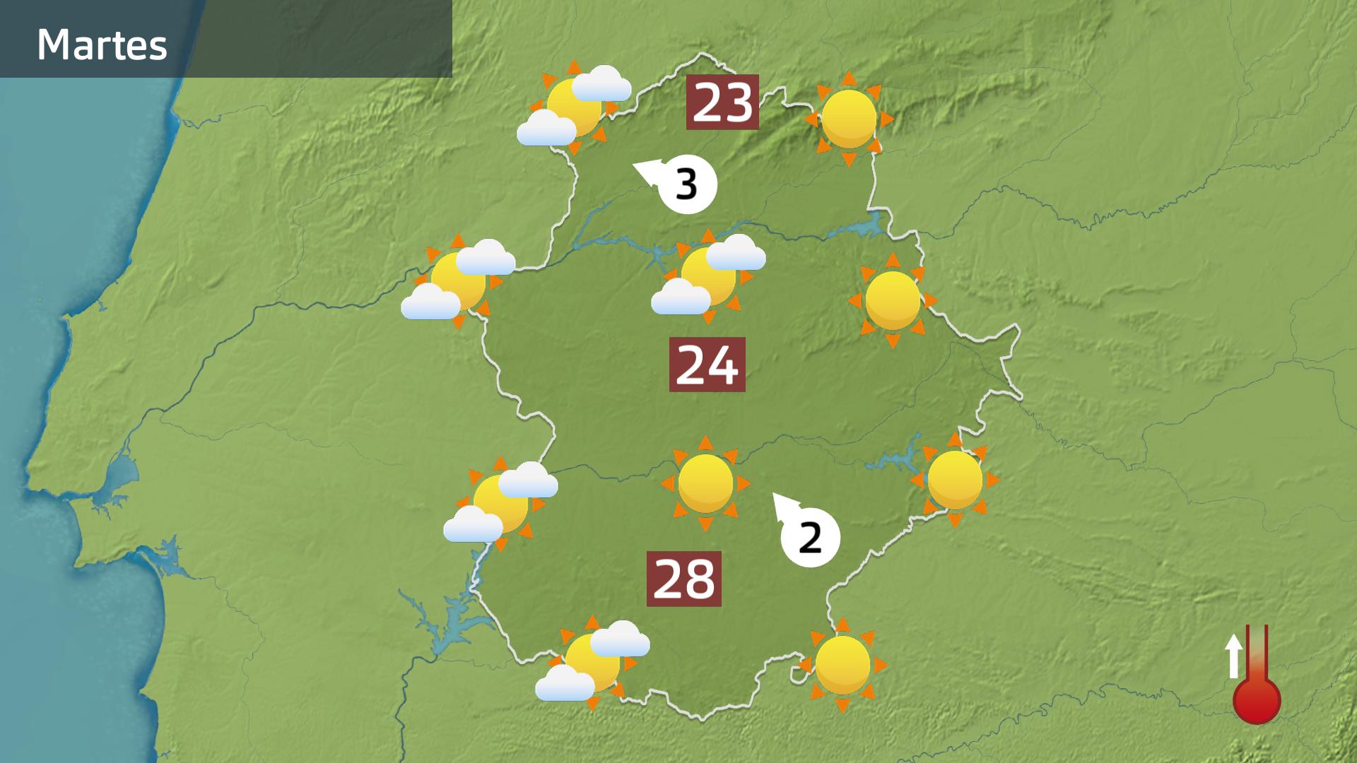 Mapa de previsión para hoy martes 8 de abril