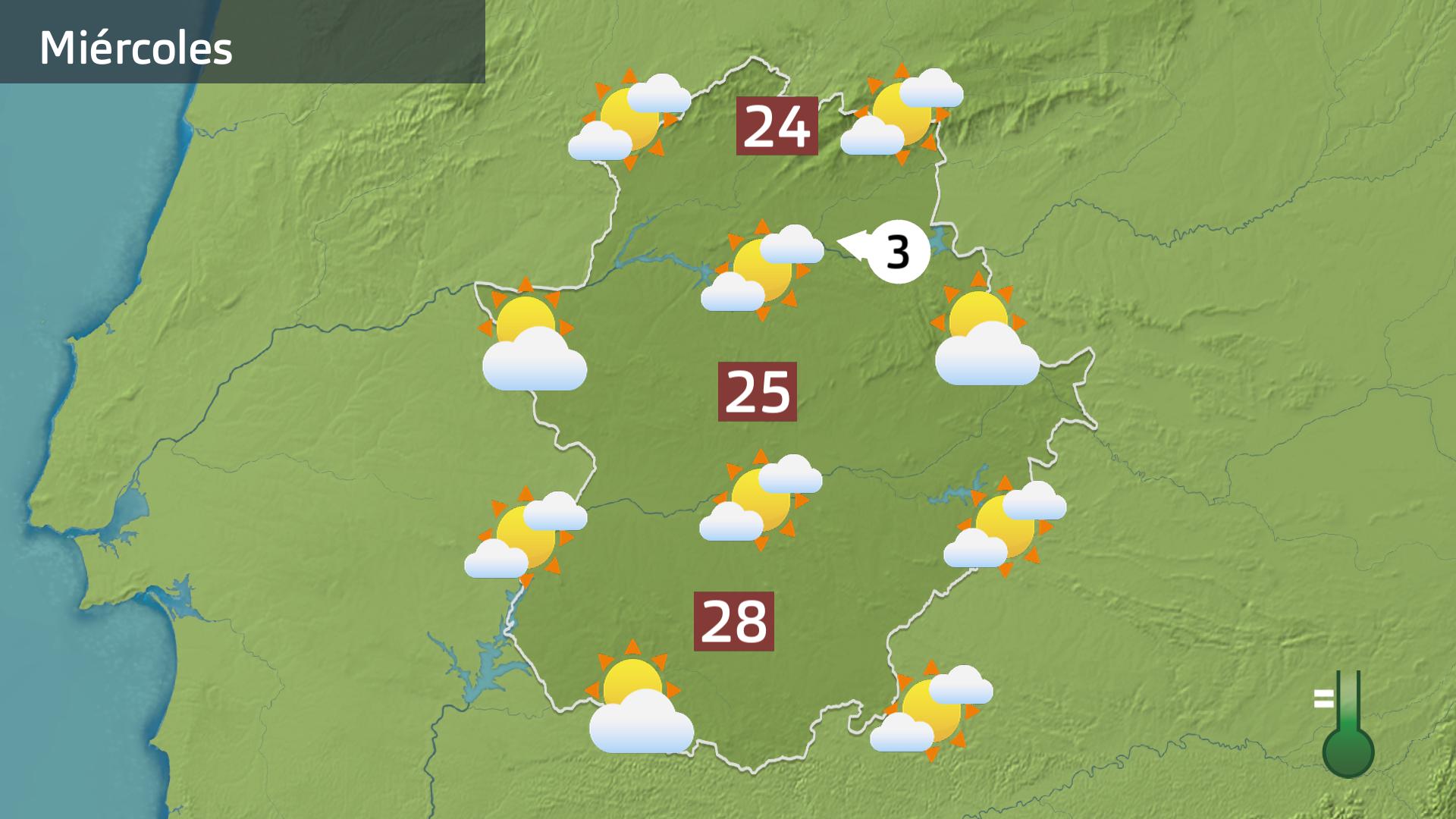Mapa de previsión para hoy miércoles 9 de abril
