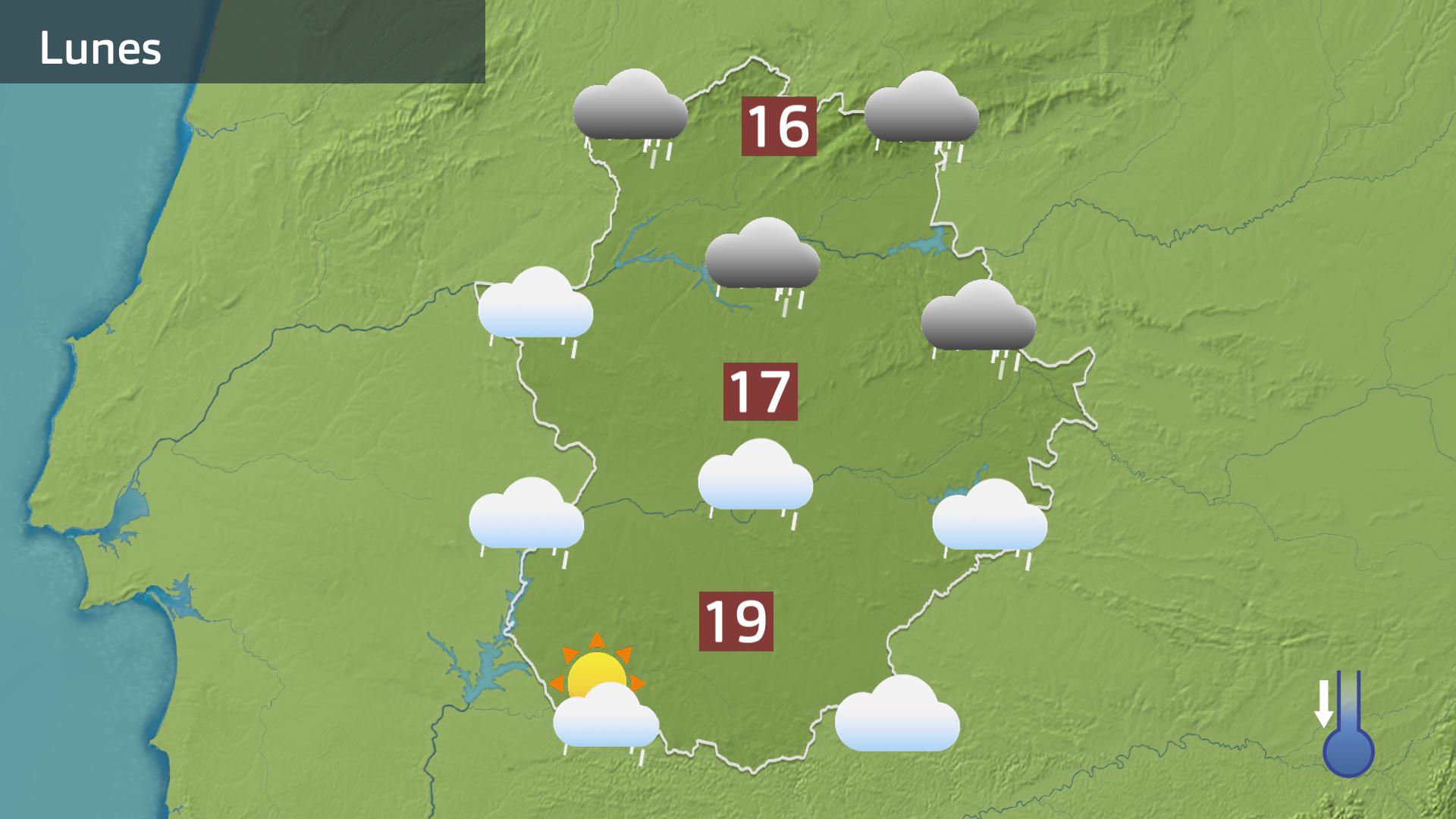 Mapa de previsión para hoy lunes 21 de abril