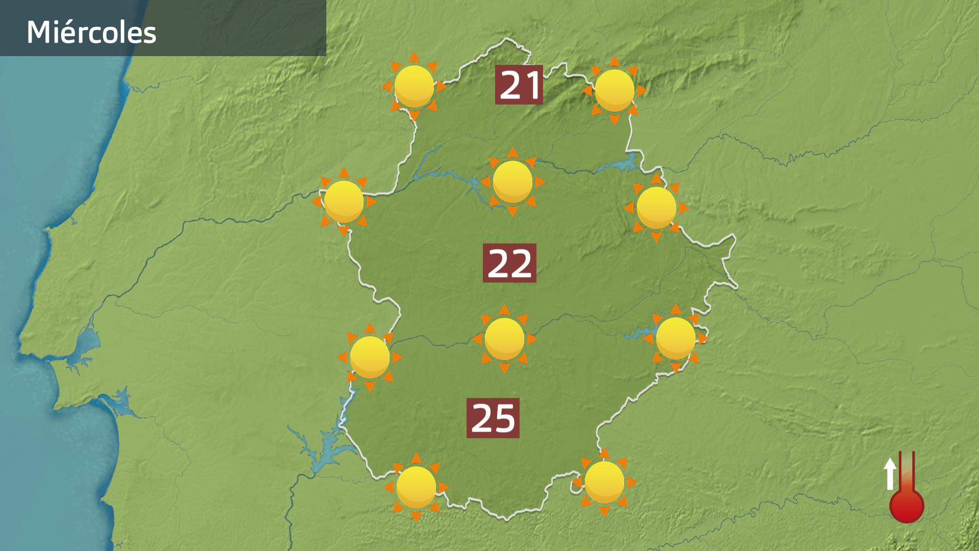 Mapa de previsión para hoy miércoles 23 de abril