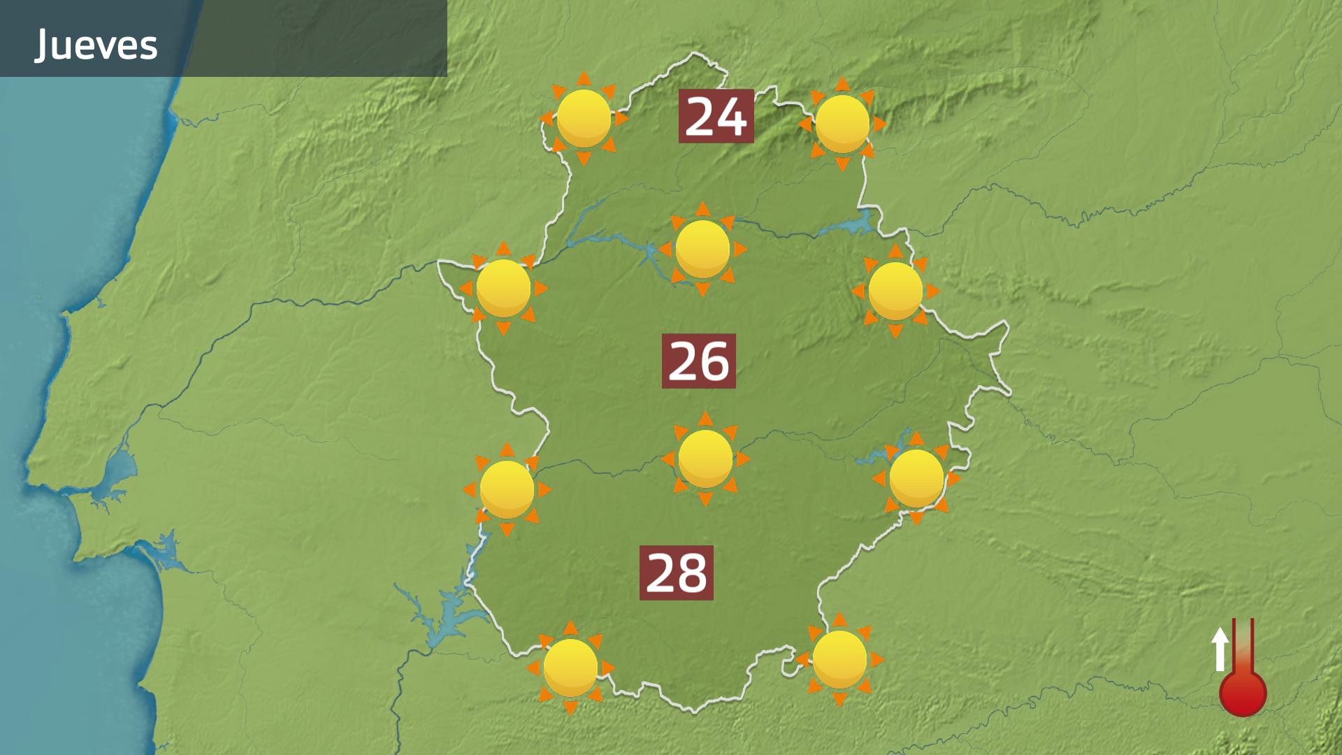 Mapa de previsión para hoy jueves 24 de abril