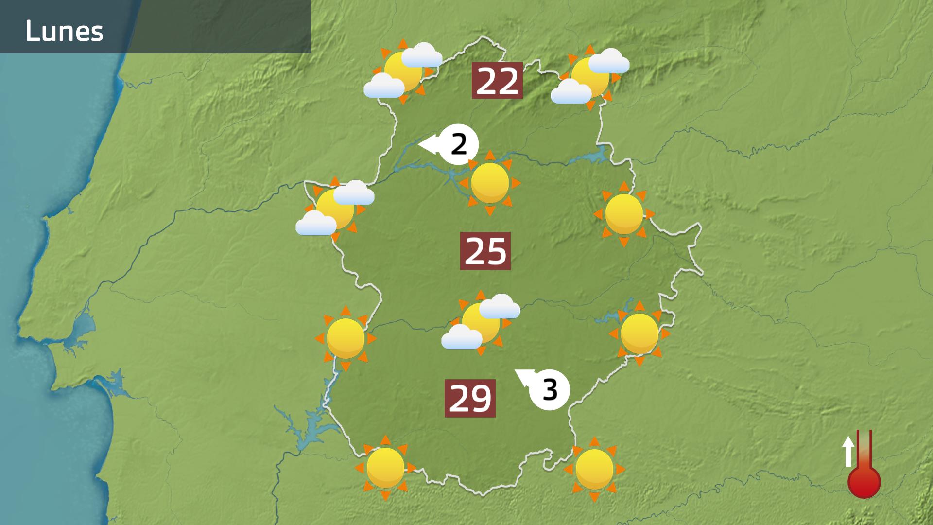 Mapa de previsión para hoy lunes 28 de abril