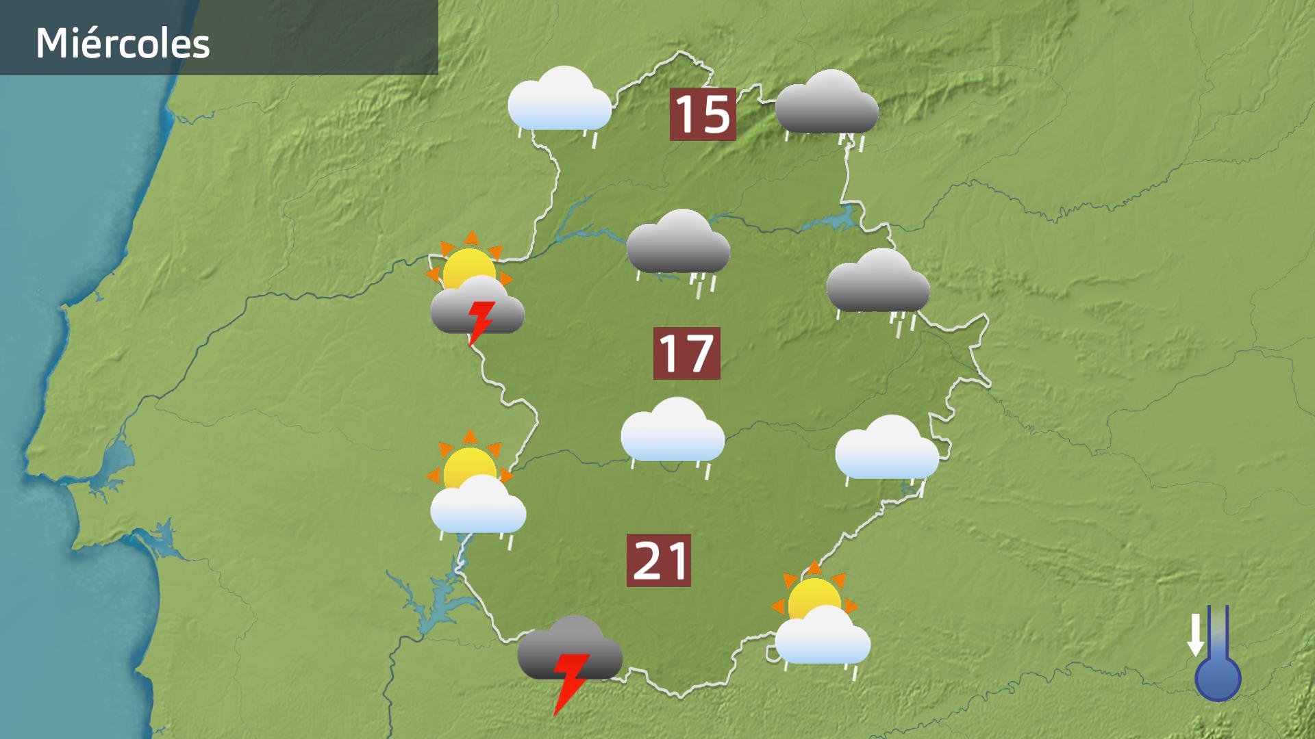 Mapa de previsión para hoy miércoles 30 de abril