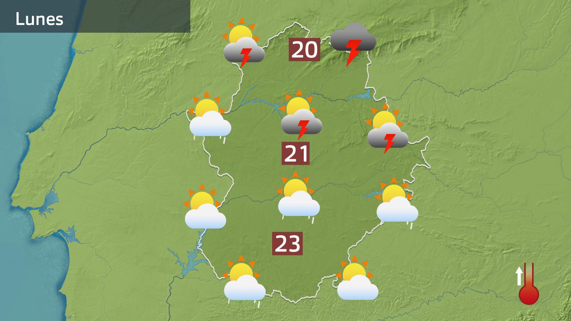 Mapa de previsión para hoy lunes 5 de mayo