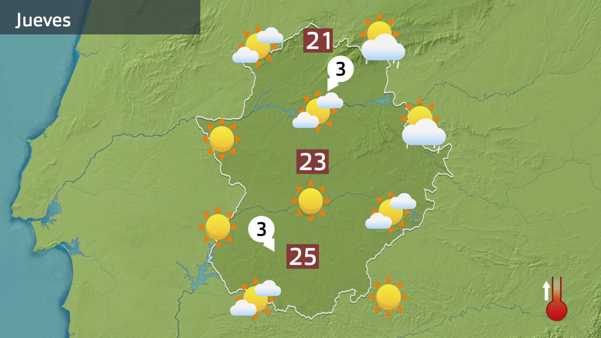 Mapa de previsión para hoy jueves 15 de mayo