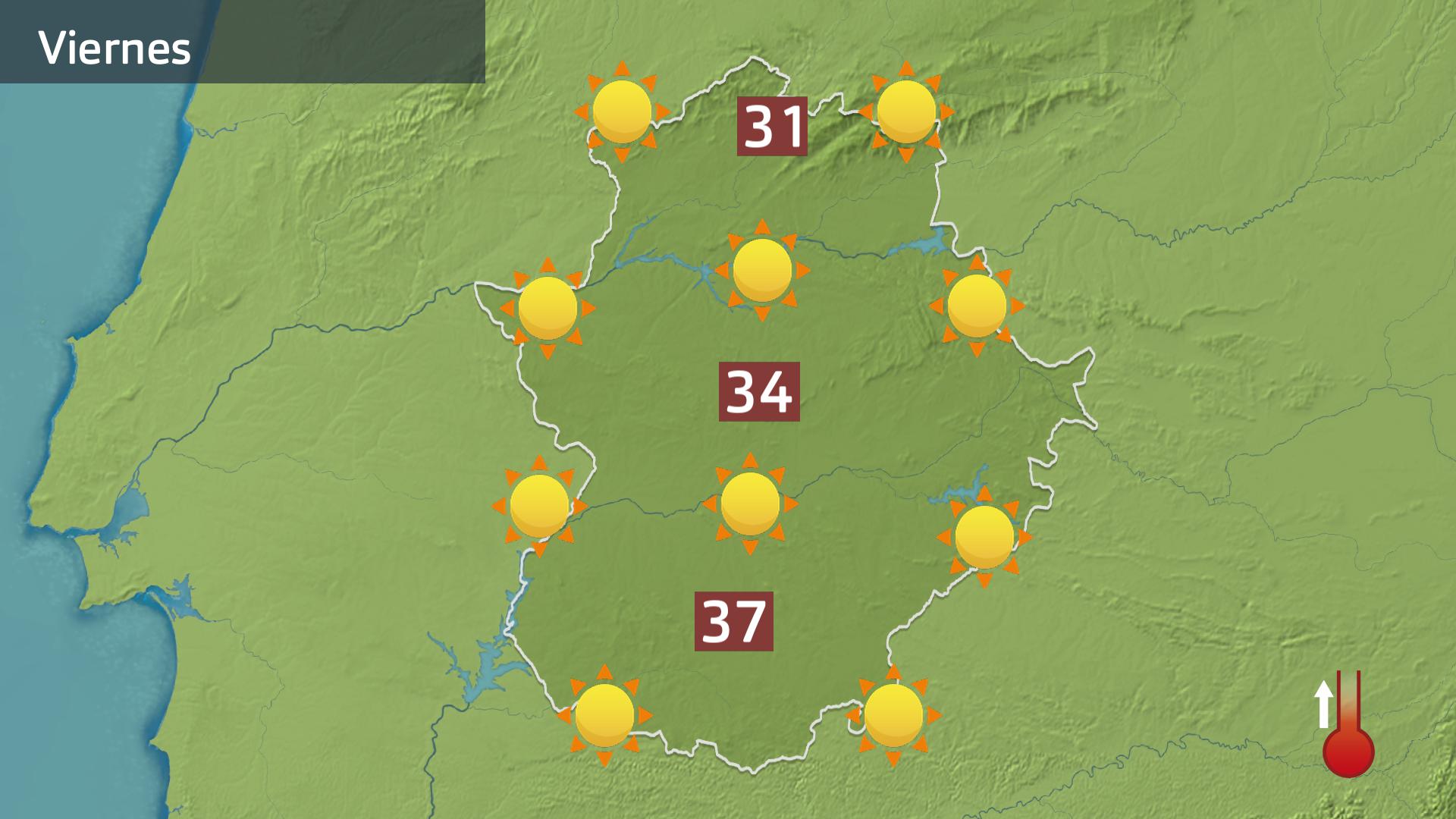 Mapa de previsión para  hoy viernes 29 de septiembre