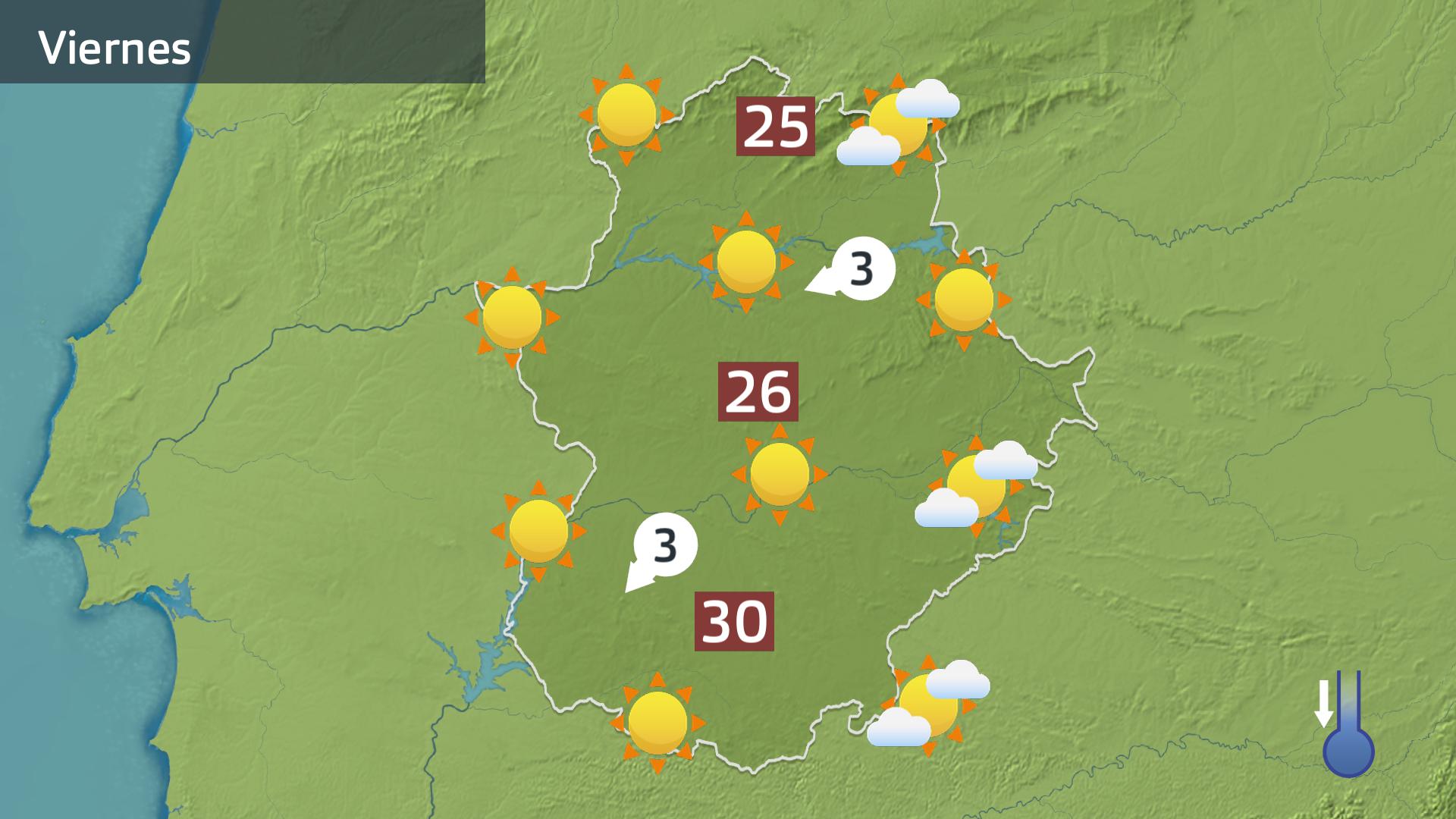 Mapa de previsión para hoy viernes 23 de mayo