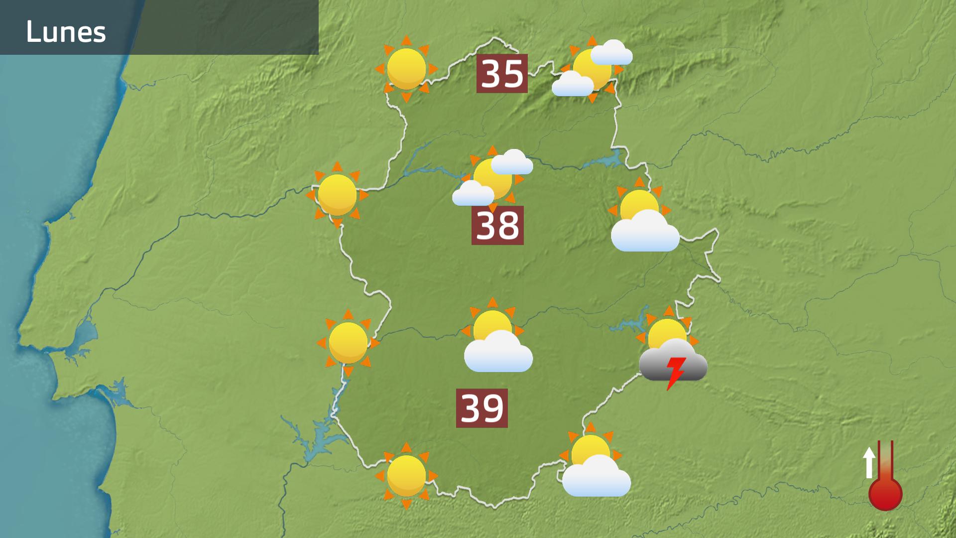 Mapa de previsión para hoy lunes 16 de junio