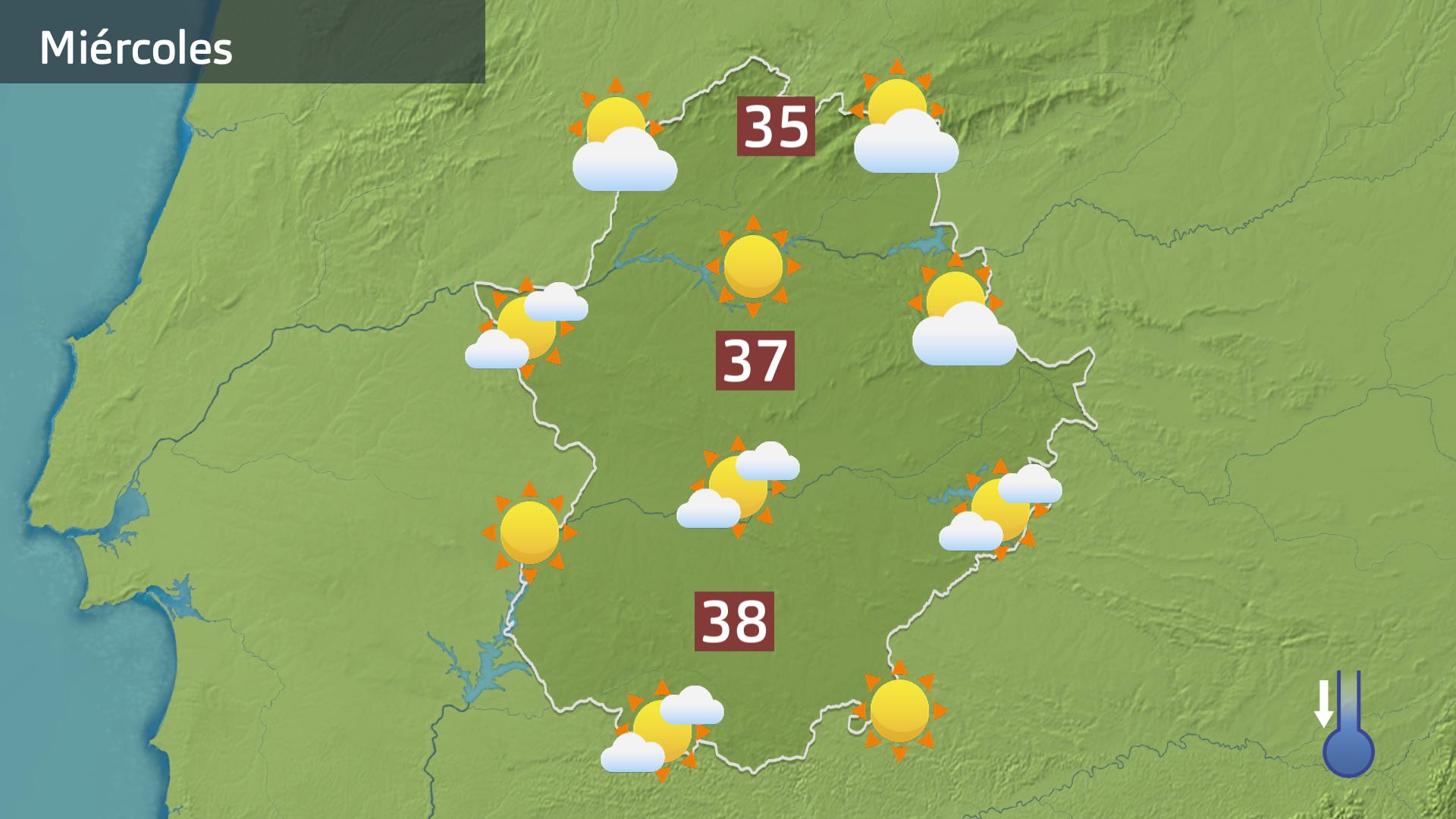 Mapa de previsión para hoy miércoles 18 de junio