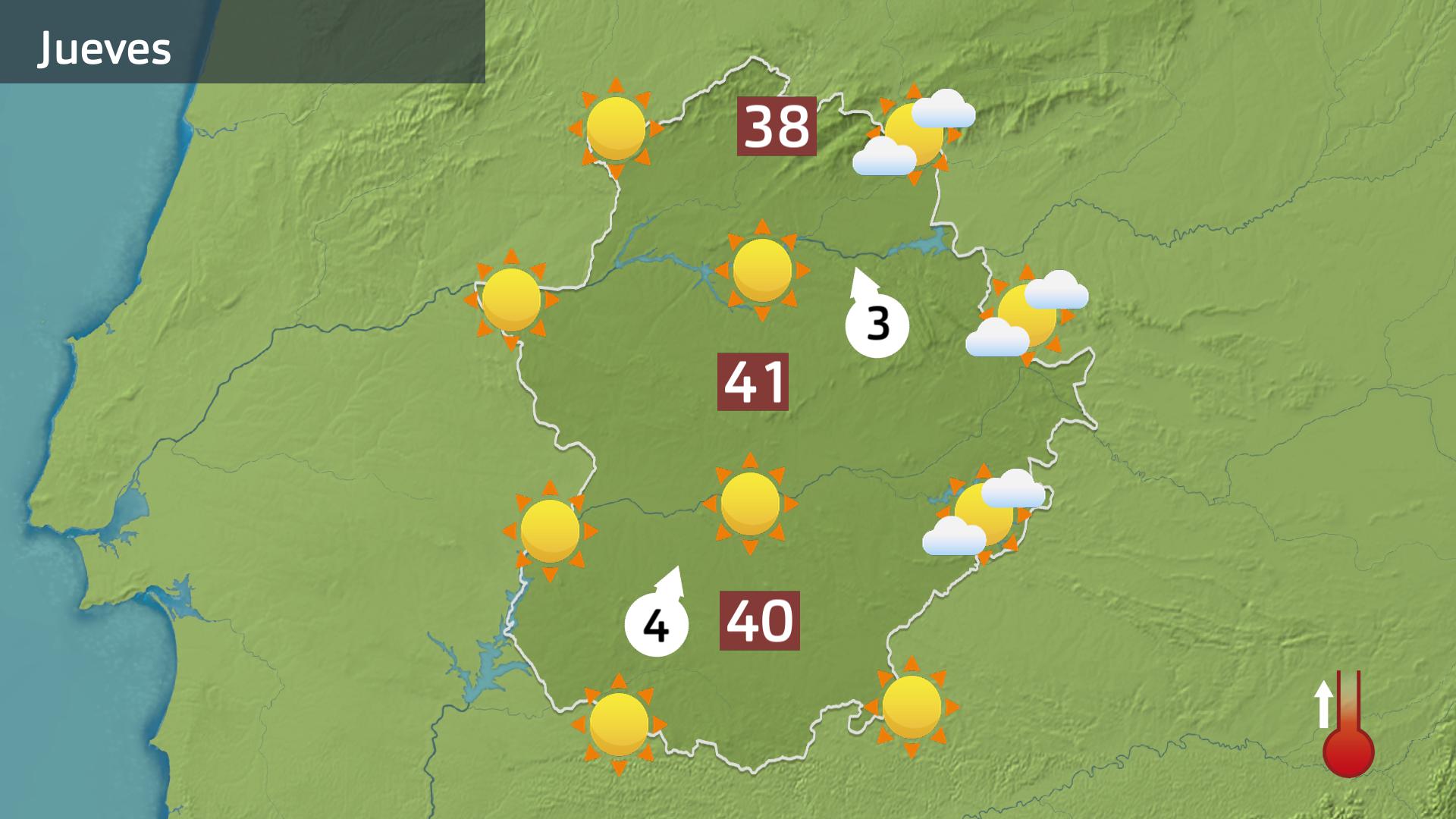 Mapa de previsión para hoy jueves 3 de julio