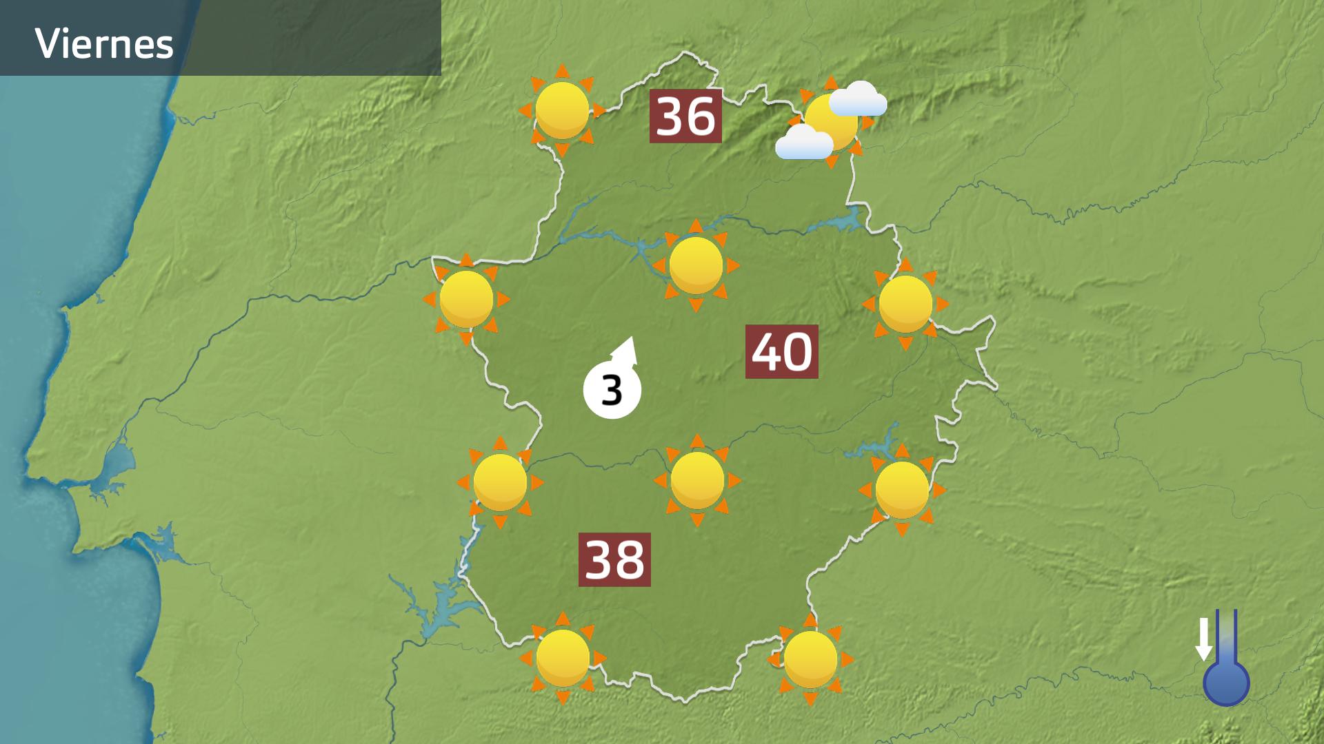 Mapa de previsión para hoy viernes 4 de julio