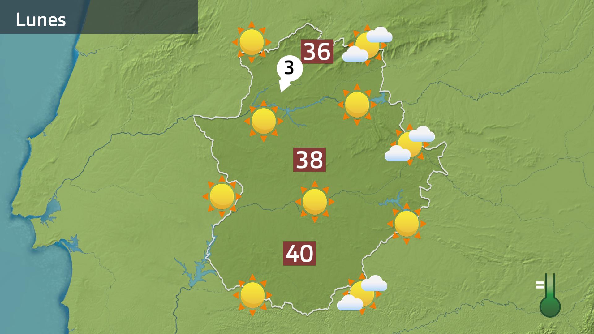 Mapa de prevision para hoy lunes 7 de julio